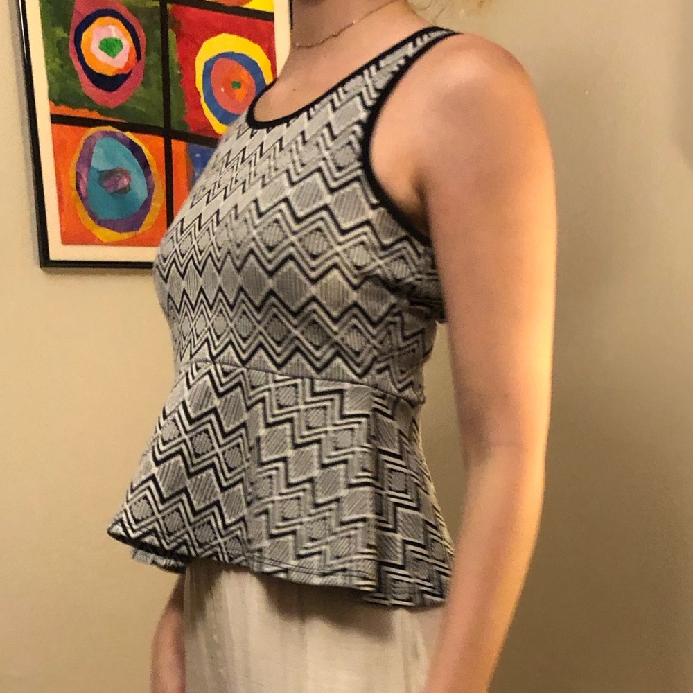 Black and White Flared Shirt